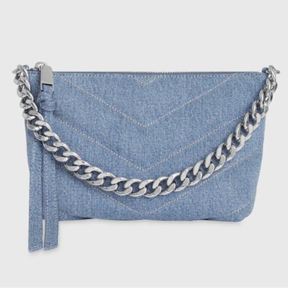 NWT Rebecca Minkoff Edie Denim Chain Crossbody Bag - Picture 9 of 16